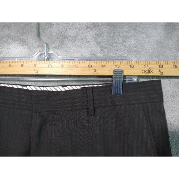 Banana Republic Dress Pants Mens 36x32 Brown Striped Wool Blend Flat Front - Picture 3 of 10